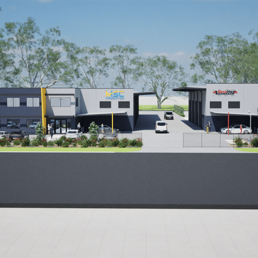 Rendered Image of Office and Warehouses Build, East Rockingham, Perth
